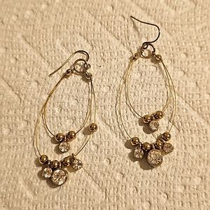 New GNW Silver Crystal Wire Earrings